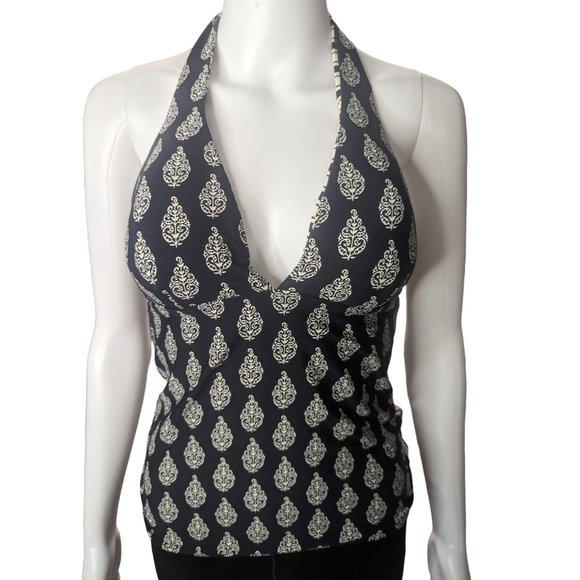 Unbranded Reversible Women's Tankini, Black Motif and Striped Print sz S - Picture 2 of 9